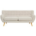 Remark Mid-Century Modern Upholstered Loveseat with Plush Cushions and Natural Wood Legs - view 17