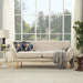 Remark Mid-Century Modern Upholstered Loveseat with Plush Cushions and Natural Wood Legs - lifestyle in-use