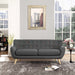 Remark Mid-Century Modern Upholstered Loveseat with Plush Cushions and Natural Wood Legs - top view