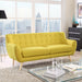 Remark Mid-Century Modern Upholstered Loveseat with Plush Cushions and Natural Wood Legs - view 16