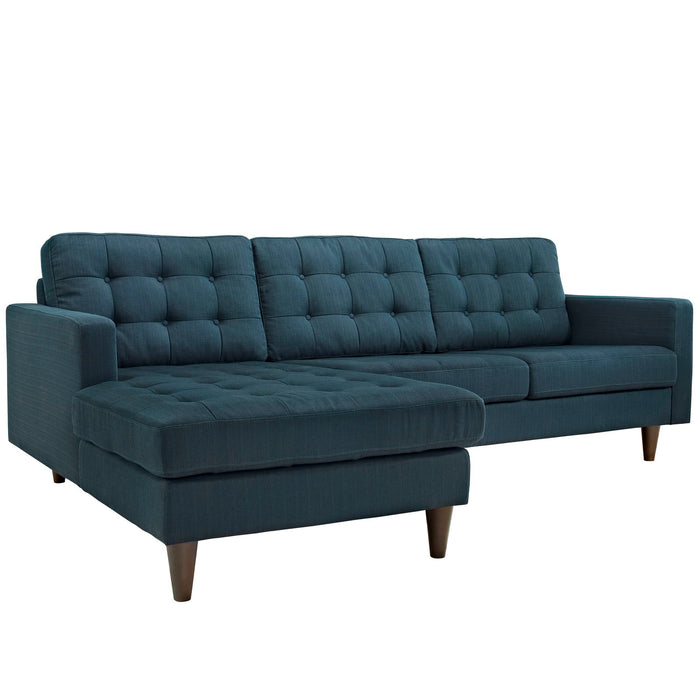 Empress Left-Facing Upholstered Fabric Sectional Sofa Azure EEI-1666-AZU
