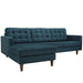 Empress Left-Facing Upholstered Fabric Sectional Sofa Azure EEI-1666-AZU