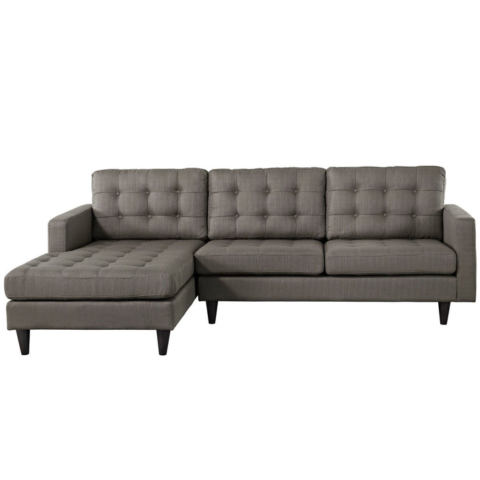 Empress Left-Facing Upholstered Sectional Sofa with Plush Cushions and Elegant Tufted Design