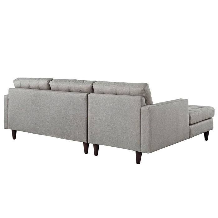 Empress Left-Facing Upholstered Sectional Sofa with Plush Cushions and Elegant Tufted Design