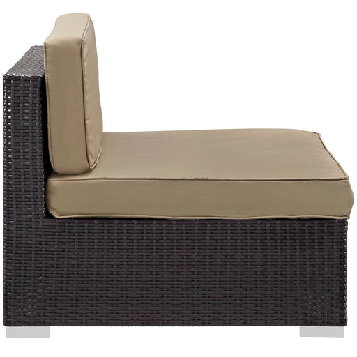 Gather Corner and Middle Outdoor Patio Sectional Set Espresso Mocha