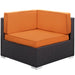 Gather Corner and Middle Outdoor Patio Sectional Set Espresso Orange