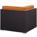 Gather Corner and Middle Outdoor Patio Sectional Set Espresso Orange