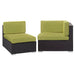 Gather Corner and Middle Outdoor Patio Sectional Set Espresso Peridot