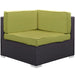 Gather Corner and Middle Outdoor Patio Sectional Set Espresso Peridot