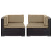 Gather Outdoor Patio Corner Sectional Set of 2 Espresso Mocha
