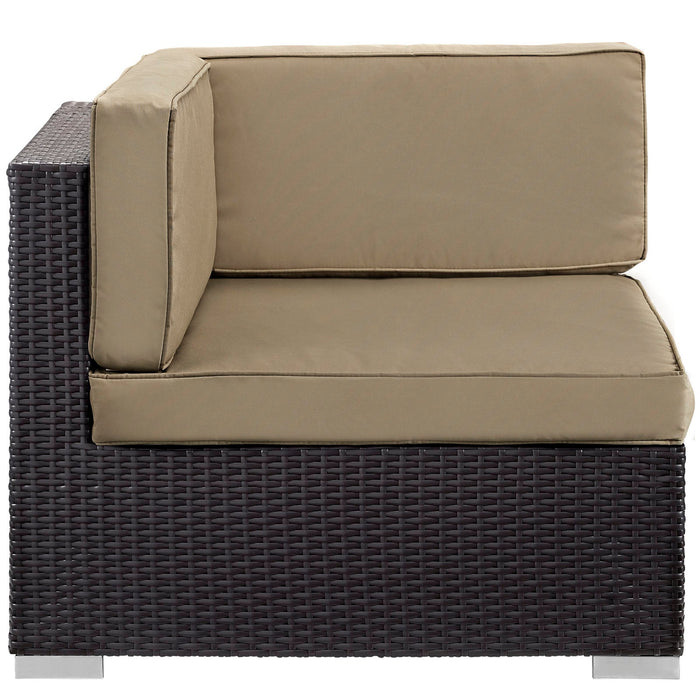 Gather Outdoor Patio Corner Sectional Set of 2 Espresso Mocha