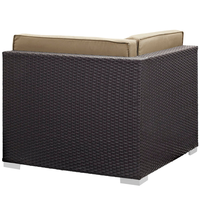 Gather Outdoor Patio Corner Sectional Set of 2 Espresso Mocha