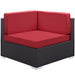 Gather Outdoor Patio Corner Sectional Set of 2 Espresso Red