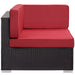 Gather Outdoor Patio Corner Sectional Set of 2 Espresso Red