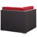 Gather Outdoor Patio Corner Sectional Set of 2 Espresso Red