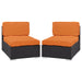 Gather Outdoor Patio Armless Chair Set of 2 Espresso Orange