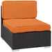 Gather Outdoor Patio Armless Chair Set of 2 Espresso Orange