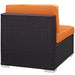 Gather Outdoor Patio Armless Chair Set of 2 Espresso Orange