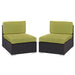 Gather Outdoor Patio Armless Chair Set of 2 Espresso Peridot