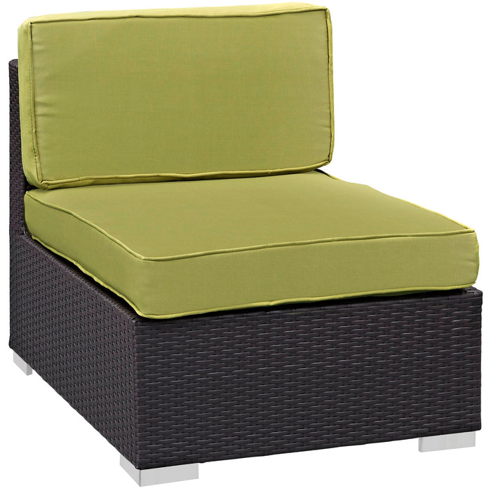 Gather Outdoor Patio Armless Chair Set of 2 Espresso Peridot