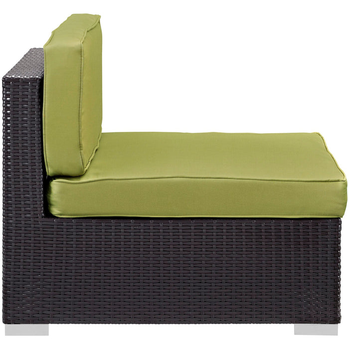 Gather Outdoor Patio Armless Chair Set of 2 Espresso Peridot