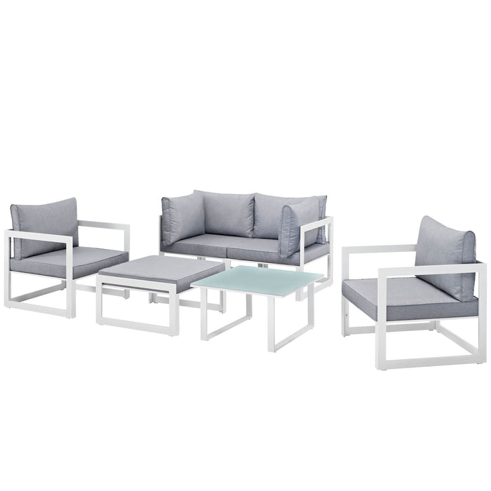 Fortuna 6 Piece Outdoor Patio Sectional Sofa Set - alternate angle view
