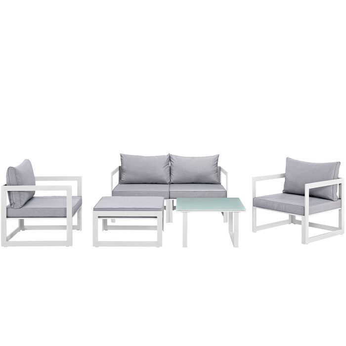 Fortuna 6 Piece Outdoor Patio Sectional Sofa Set - detail close-up
