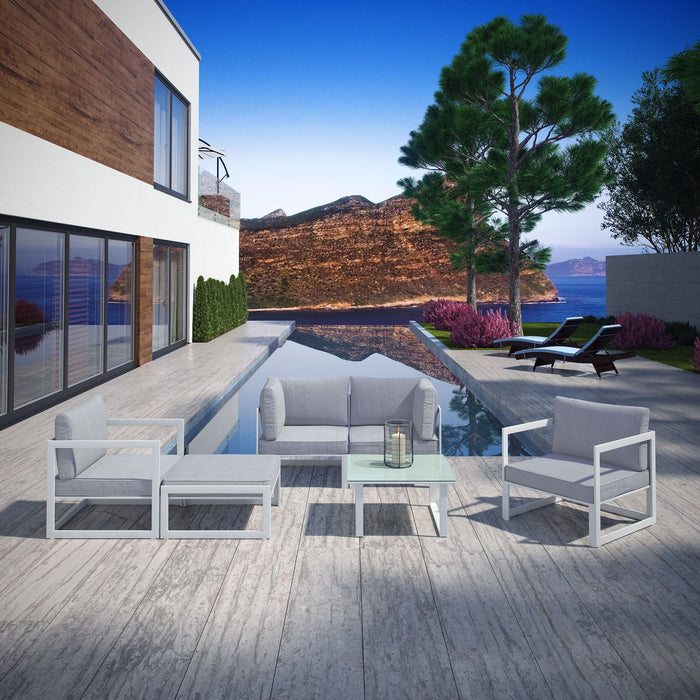 Fortuna 6 Piece Outdoor Patio Sectional Sofa Set - Modway \outdoor\conversation sets