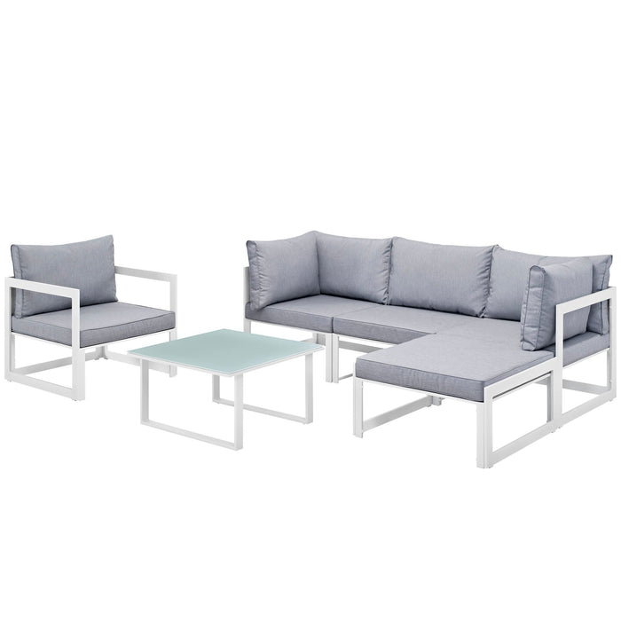 Fortuna 6 Piece Outdoor Patio Sectional Sofa Set - alternate angle view