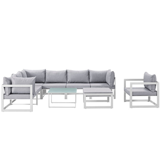 Fortuna 9 Piece Outdoor Patio Sectional Sofa Set by Modway - angle view