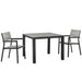 Maine 3 Piece Outdoor Patio Dining Set Brown Gray