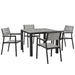 Maine 5 Piece Outdoor Patio Dining Set Brown Gray