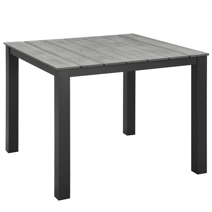Maine 5 Piece Outdoor Patio Dining Set Brown Gray