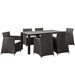 Modway Junction 7 Piece Outdoor Patio Dining Set in Brown