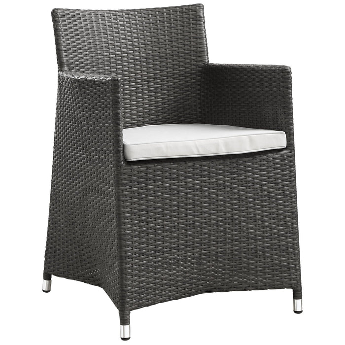 Modway Junction 7 Piece Outdoor Patio Dining Set in Brown - Side View