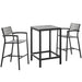 Maine 3 Piece Outdoor Patio Dining Set Brown Gray