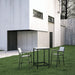 Maine 3 Piece Outdoor Patio Dining Set Brown Gray