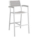 Maine 3 Piece Outdoor Patio Dining Set White Light Gray