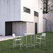 Maine 3 Piece Outdoor Patio Dining Set White Light Gray