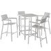 Maine 5 Piece Outdoor Patio Bar Set White Light Gray