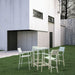 Maine 5 Piece Outdoor Patio Bar Set White Light Gray