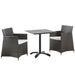 Modway Junction 3 Piece Outdoor Patio Dining Set in Brown