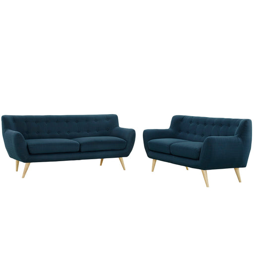 Modway Remark 2 Piece Living Room Set in Blue