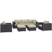 Gather 7 Piece Outdoor Patio Sectional Set by Modway - front view
