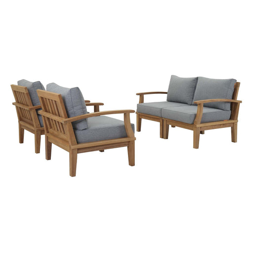 Marina 4 Piece Outdoor Patio Teak Set by Modway - angle view