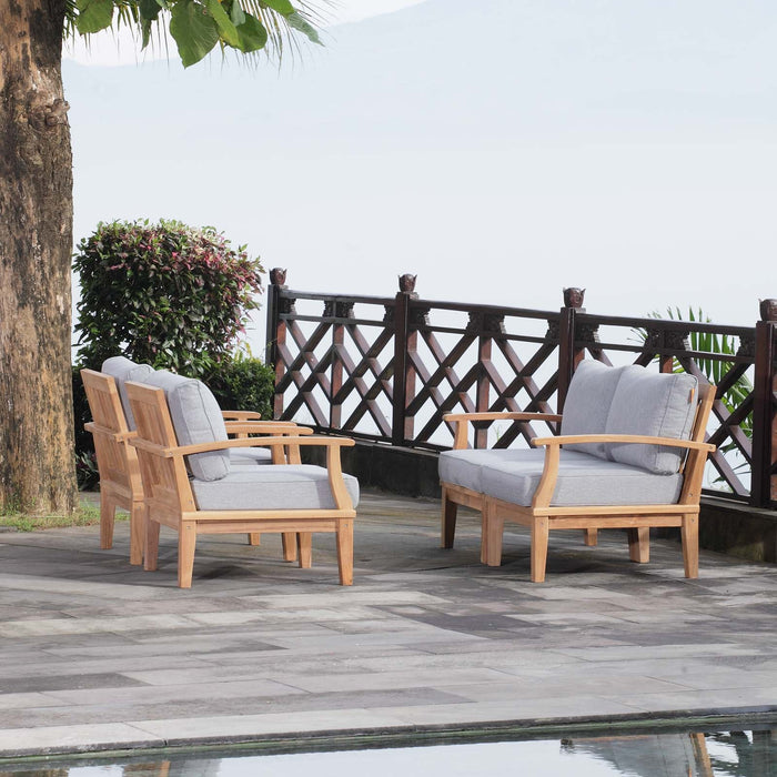 Marina 4 Piece Outdoor Patio Teak Set by Modway - front view