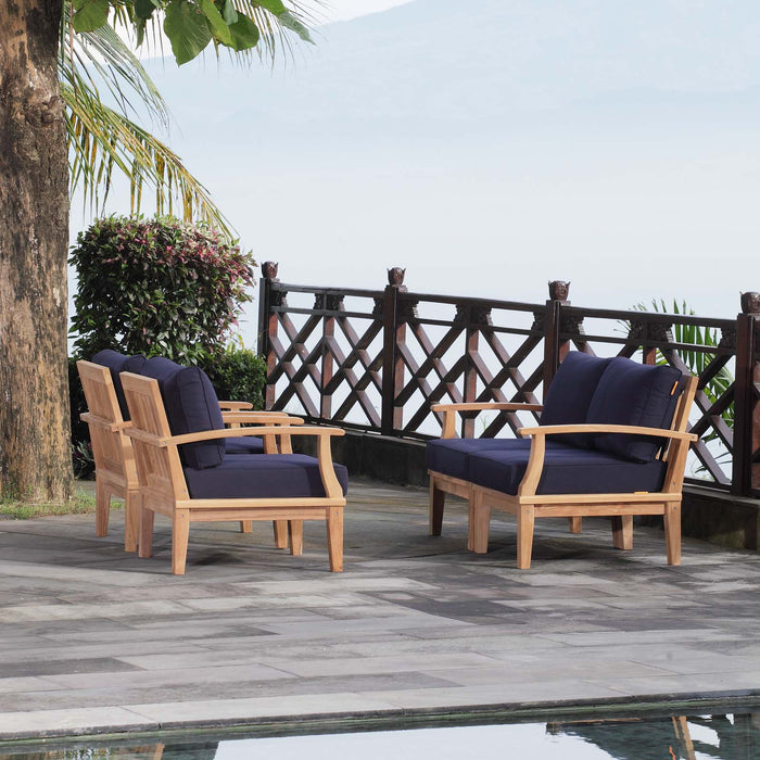 Marina 4 Piece Outdoor Patio Teak Set by Modway - feature highlight