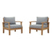 Marina 2 Piece Outdoor Patio Teak Set - alternate angle view