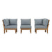Marina 3 Piece Outdoor Patio Teak Set by Modway - angle view