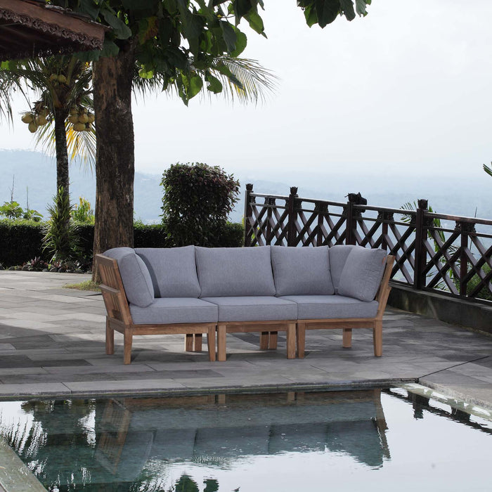 Marina 3 Piece Outdoor Patio Teak Set by Modway - front view